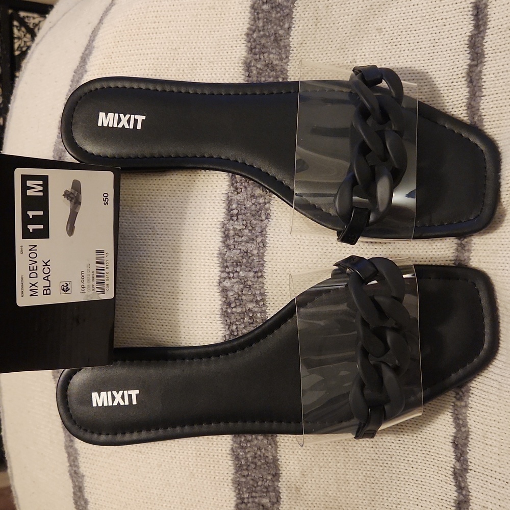 MIXIT SZ 11 Black Sandal - Picture 1 of 5